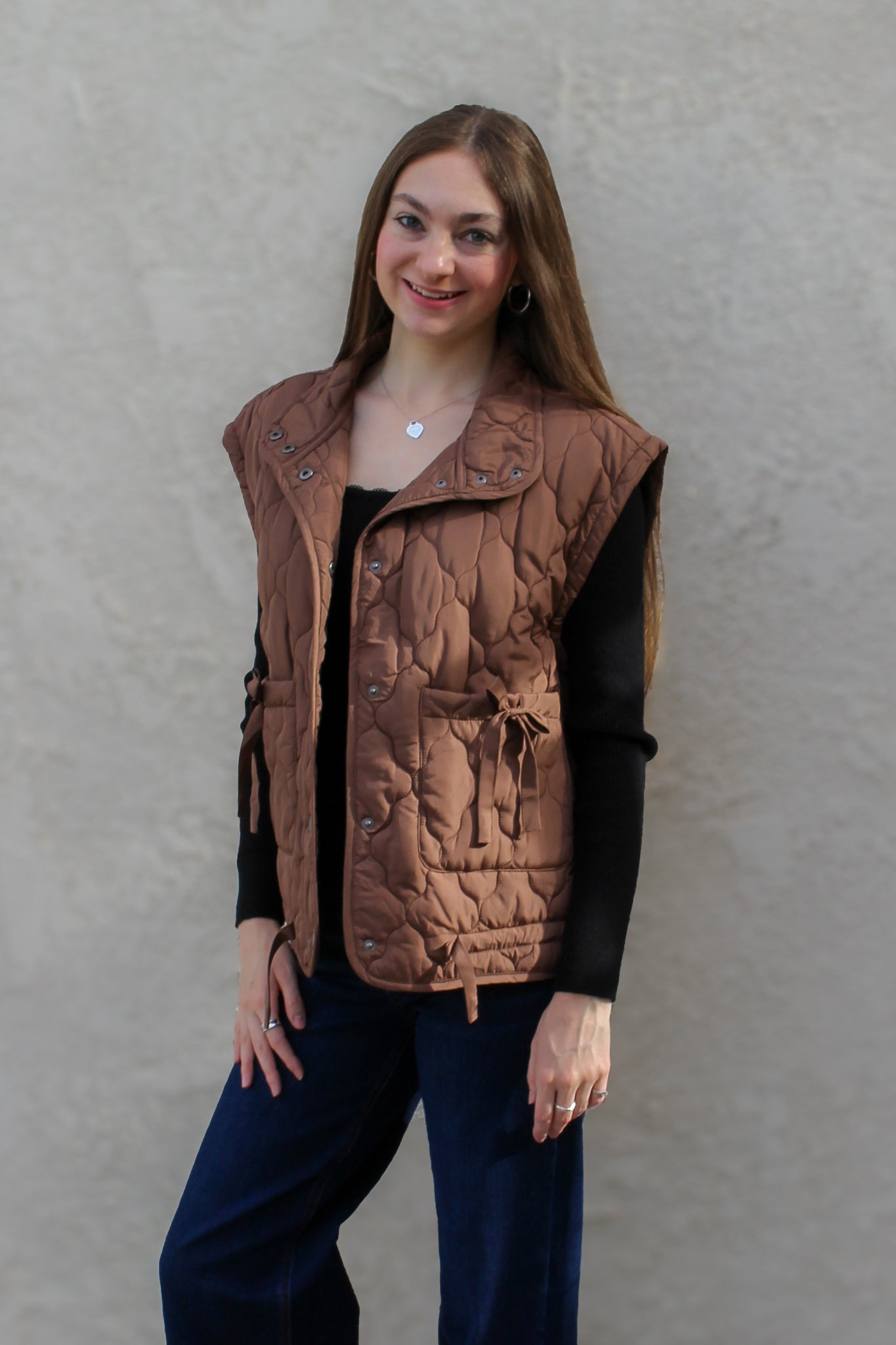 Sweet Hazelnut Quilted Puffer Vest