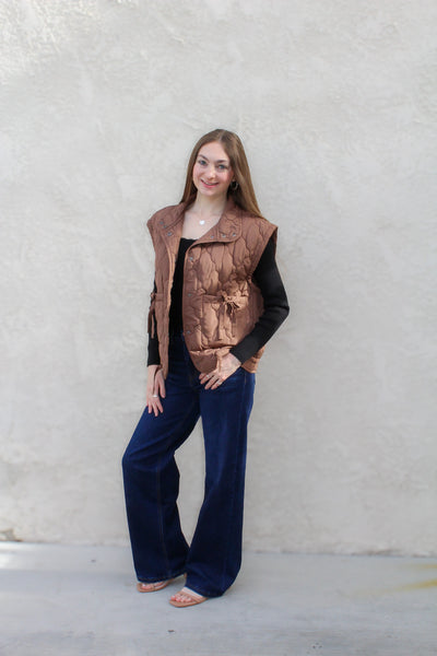 Sweet Hazelnut Quilted Puffer Vest