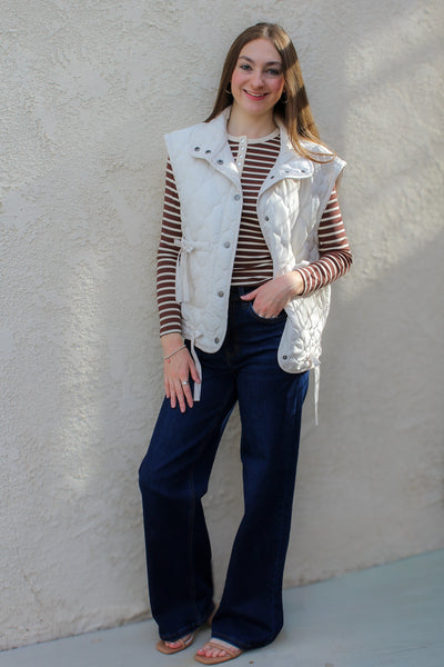 French Vanilla Quilted Puffer Vest