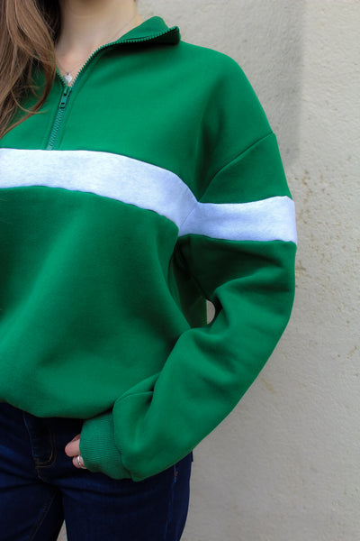 Two Ways Half Zip Collar Sweatshirt