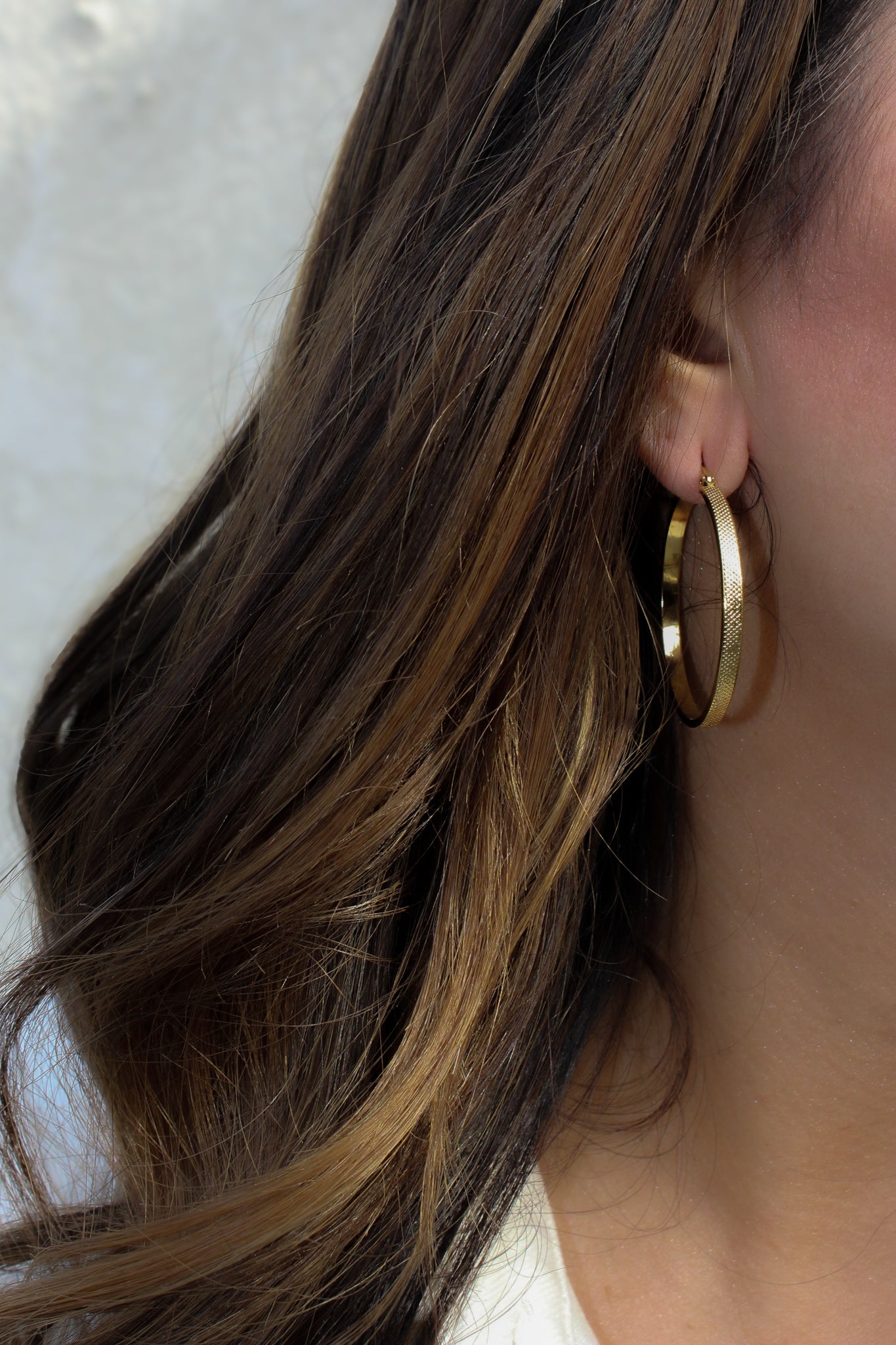 Aria Textured Hoop Earrings