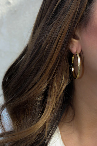 Aria Textured Hoop Earrings
