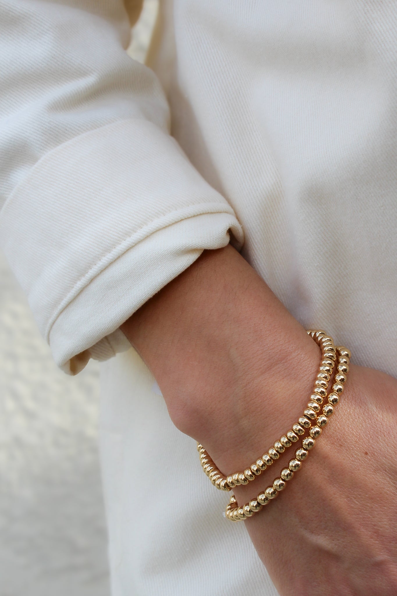 Featherweight Gold Bead Bracelet