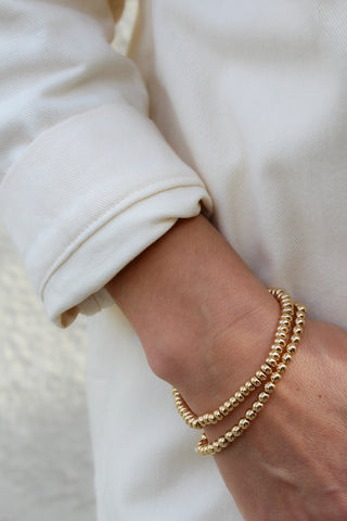 Featherweight Gold Bead Bracelet