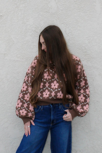 Ellie Floral Knit Sweater