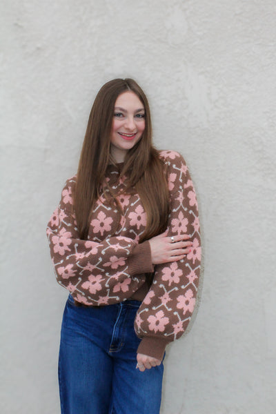 Ellie Floral Knit Sweater
