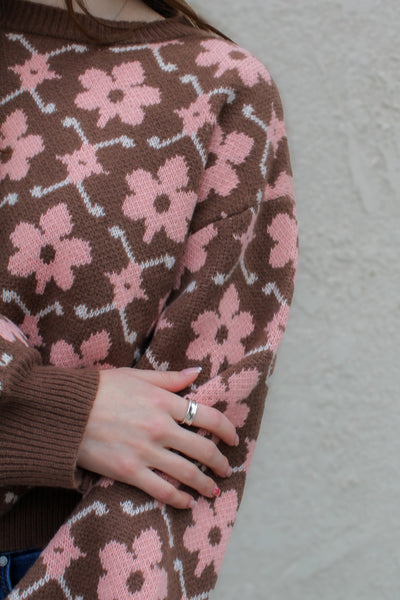 Ellie Floral Knit Sweater