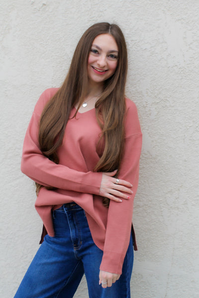 Deep Rose Knit Sweater