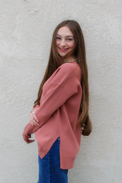 Deep Rose Knit Sweater