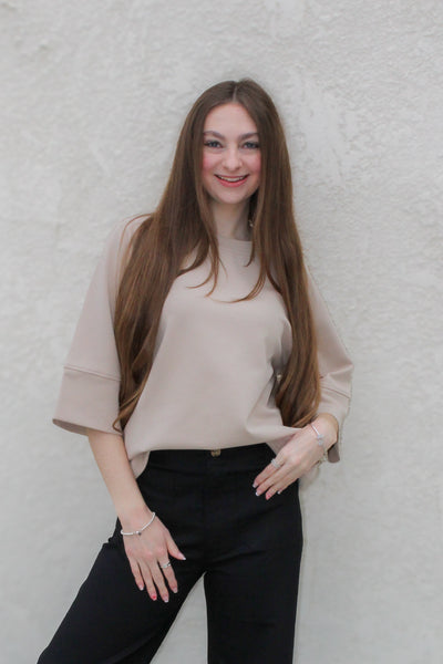 Christi Scuba Pullover / Taupe