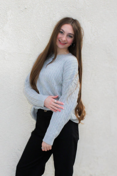 Heather Cable Knit Sweater
