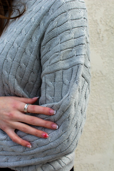 Heather Cable Knit Sweater