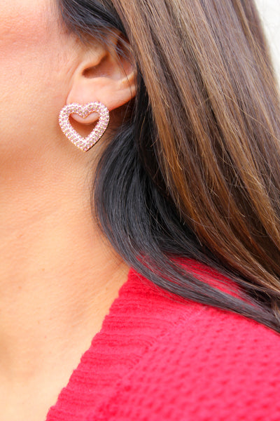 Sweet Pink Heart Earrings