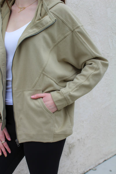Emily Olive Hooded Jacket
