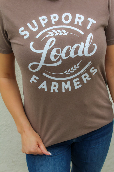 Support Local Farmers Graphic Tee / Espresso
