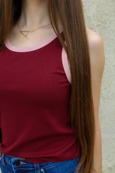 Merlot Two Tone Tank
