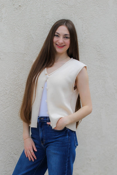 Vanilla Knit Cardigan Vest