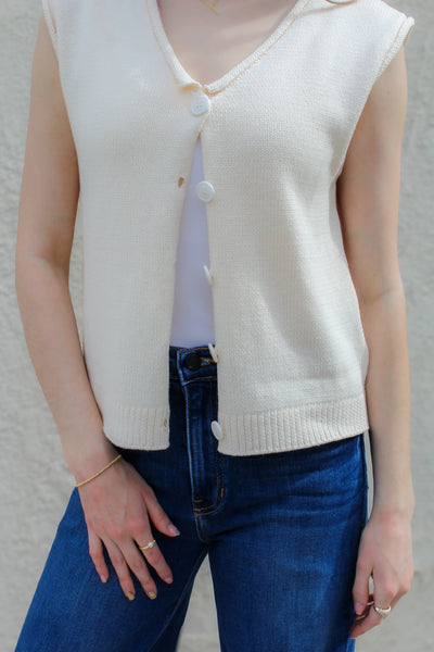 Vanilla Knit Cardigan Vest