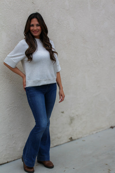 Heather Three Quarter Raglan Pullover