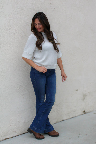 Heather Three Quarter Raglan Pullover