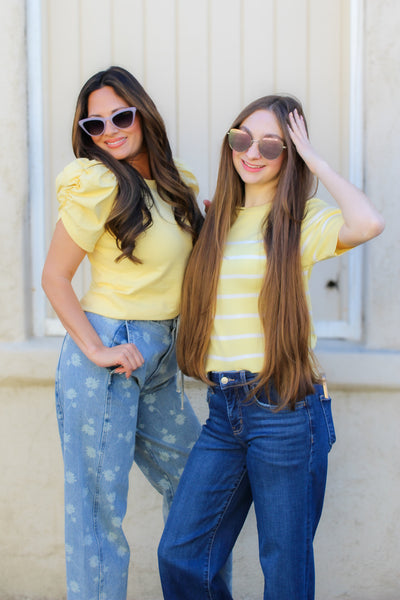 Lemon Cinched Blouse