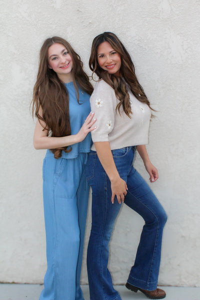 Lane Chambray Button Back Blouse