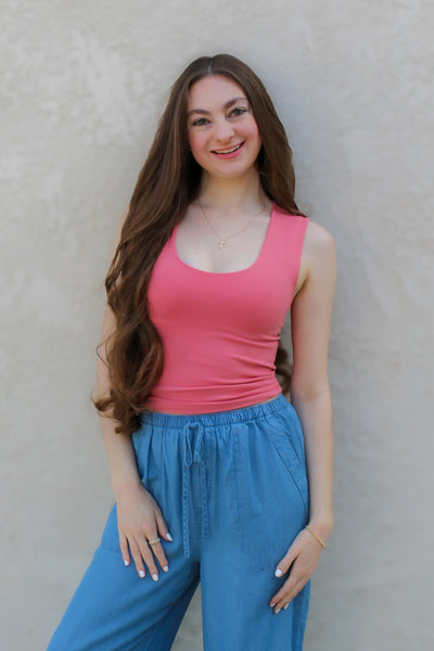 Ty Double Layered Seamless Top / Light Cherry