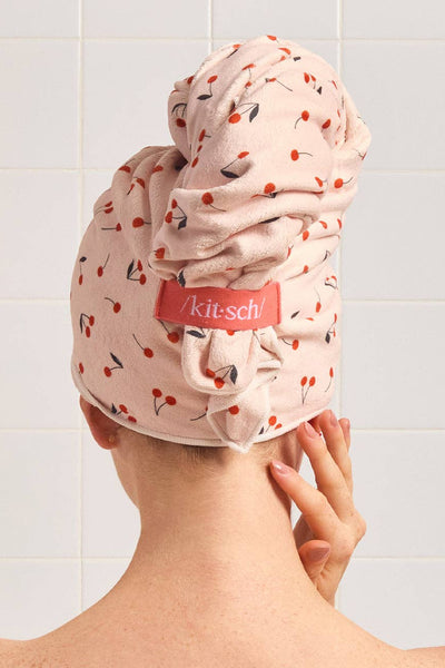 Kitsch XL Hair Towel Wrap / Cherry Print