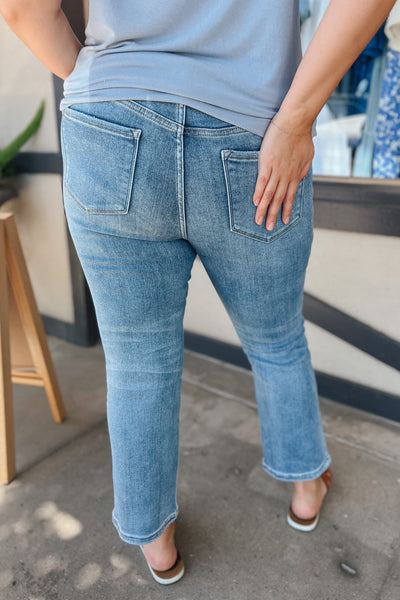 Robust Mid Rise Kick Flare Jeans