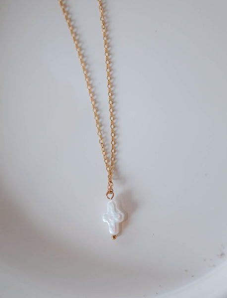 Freshwater Pearl Cross Necklace