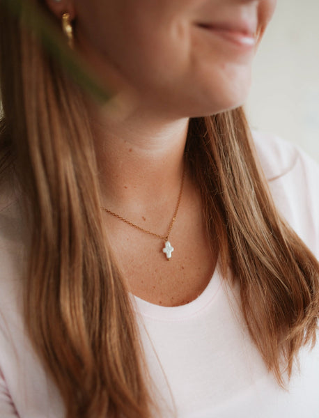 Freshwater Pearl Cross Necklace