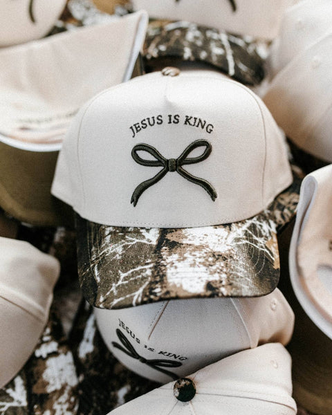 Jesus is King Camo Bow Hat