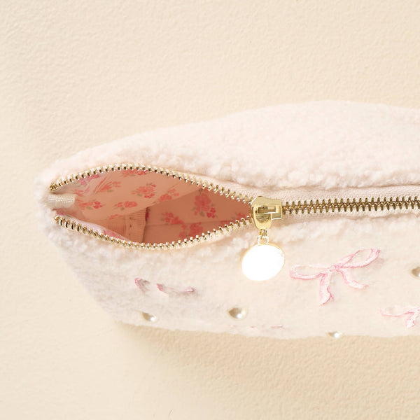Teddy Pouch / Pink Bows