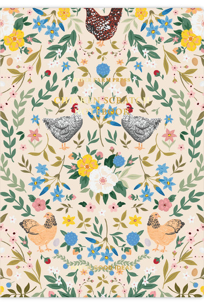 Chickens  & Flowers Stitched Notebook