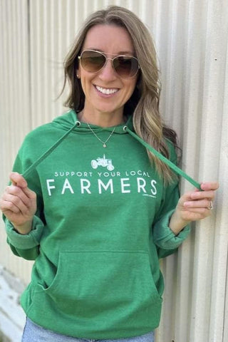 Support Your Local Farmers Hoodie / Green *final sale*