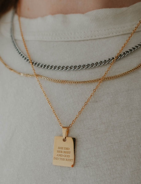 She Did Her Best and God Did The Rest Gold Necklace