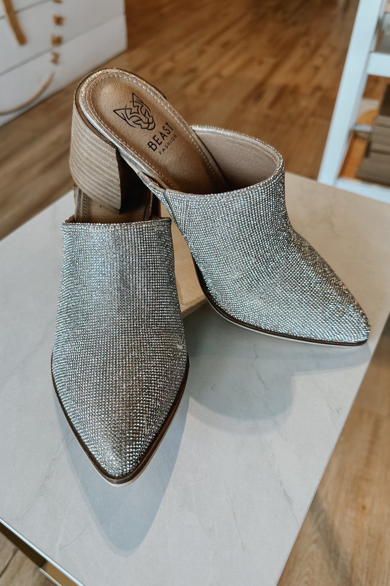 Stephanie Champagne Mules