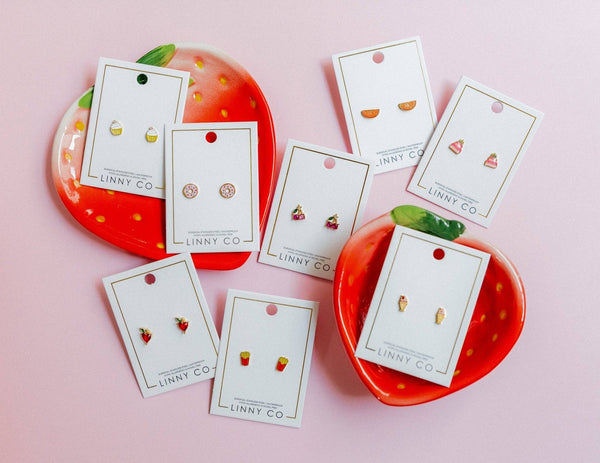 Linny Co. Orange Slice Stud Earrings