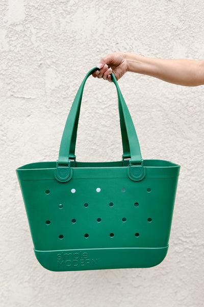 Simple Modern Getaway Tote / Forest Green