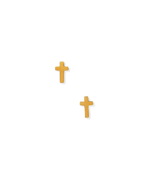 Catherine Gold Cross Stud Earrings