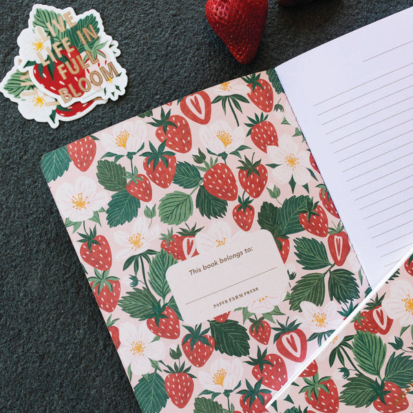 Live Life in Full Bloom Strawberry Patch Notebook