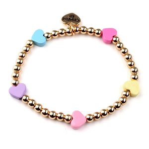 Charm It! Gold Multi Heart Stretch Bracelet