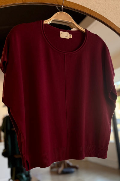Keena Seemed Sweater / Burgundy