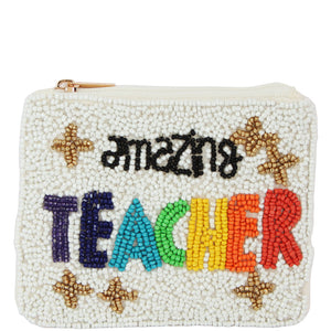 Amazing Teacher Seed Bead Coin Bag