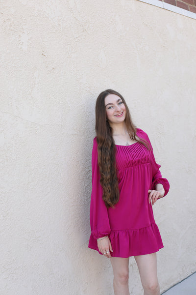 Heidi Magenta Mini Dress