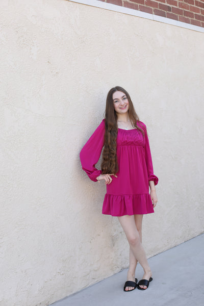 Heidi Magenta Mini Dress