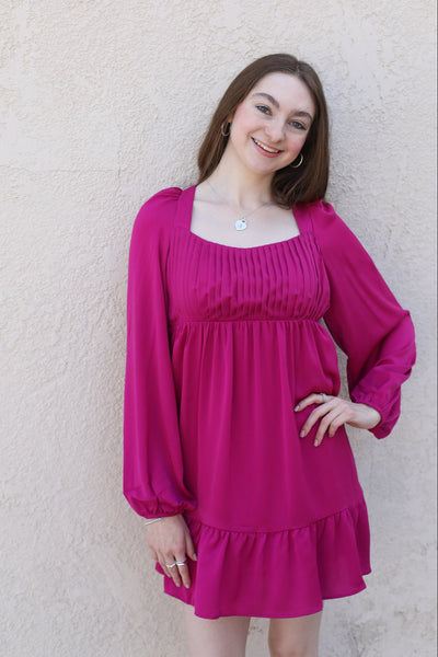 Heidi Magenta Mini Dress