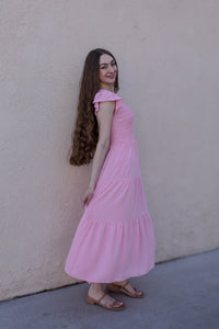 Emmie Flutter Sleeve Dress / Sweet Pink