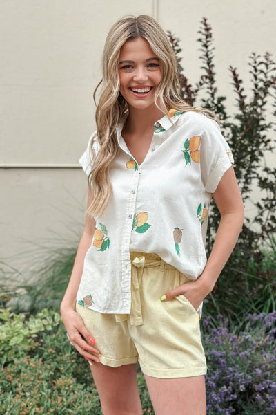 Dusty Yellow Dijon Shorts *final sale*