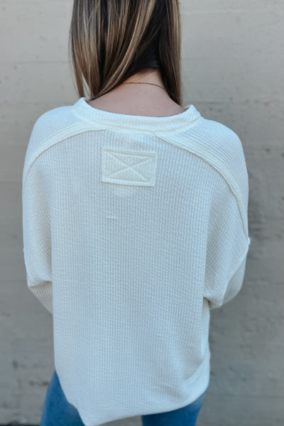 Renee Rib Knit Pullover / Cream